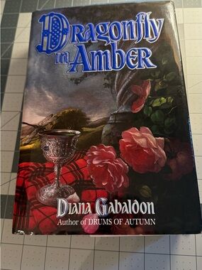 Hardback 1992 Dragonfly in Amber Decorative Coffee Table Book Cover Blue and Red